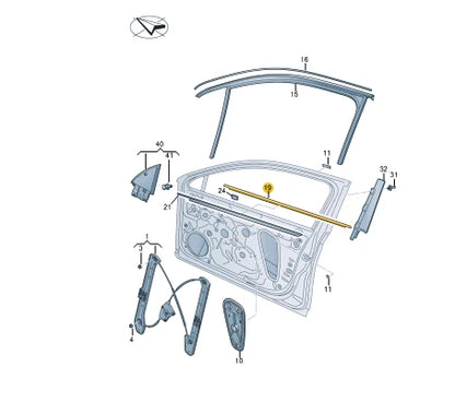 NEW VW ATLAS CA1 CROSS SPORT FRONT RIGHT OUTER MOLDING 3CN837476A2MG