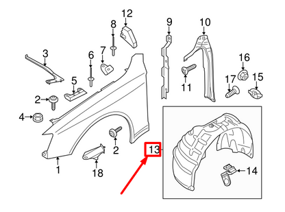 new audi a4 allroad b8 front left fender liner 8k9821171c original