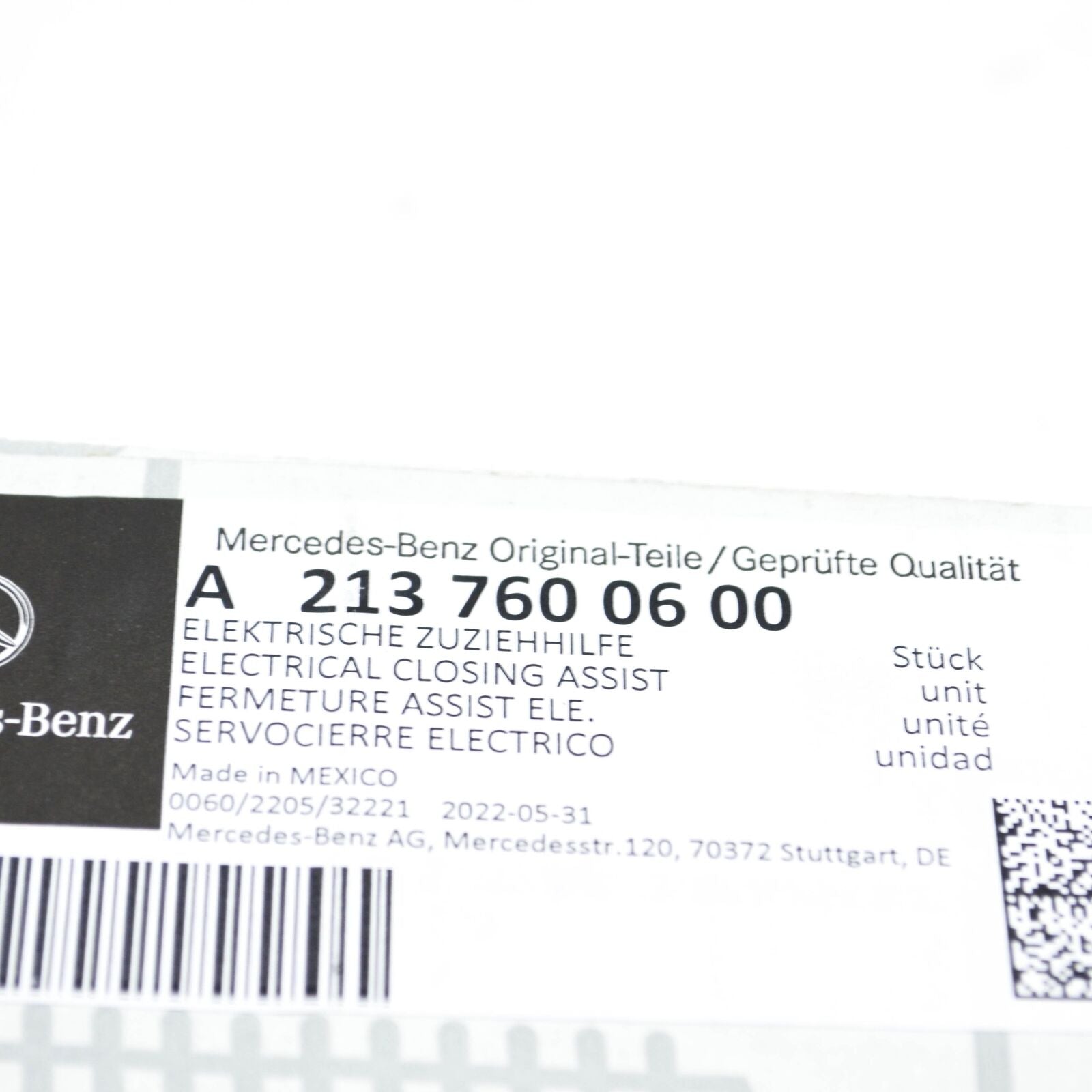 NEW MERCEDES-BENZ E W213 REAR RIGHT DOOR CLOSING ELEMENT A2137600600 ORIGINAL