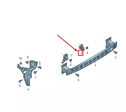 NEW AUDI RS3 REAR RIGHT BUMPER IMPACT BAR BRACKET 8V5807330A