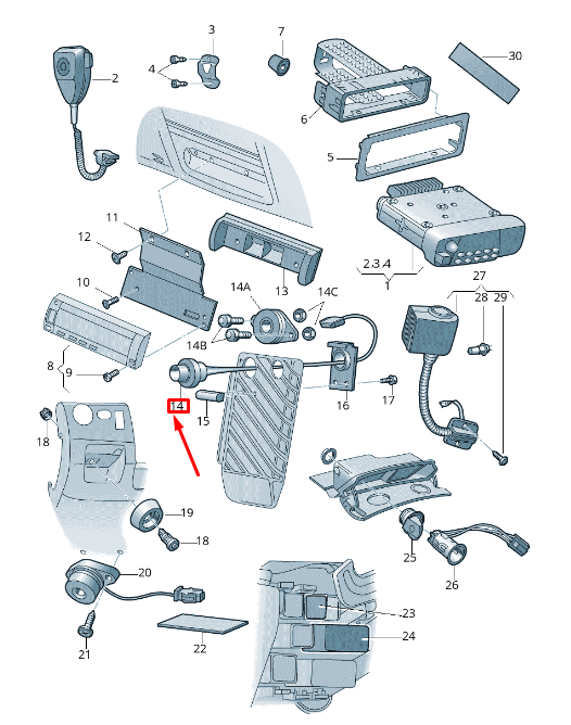 NEW VW SHARAN 7N FOOT REST EMERGENCY CALL BUTTON 8G0959727D01C ORIGINAL