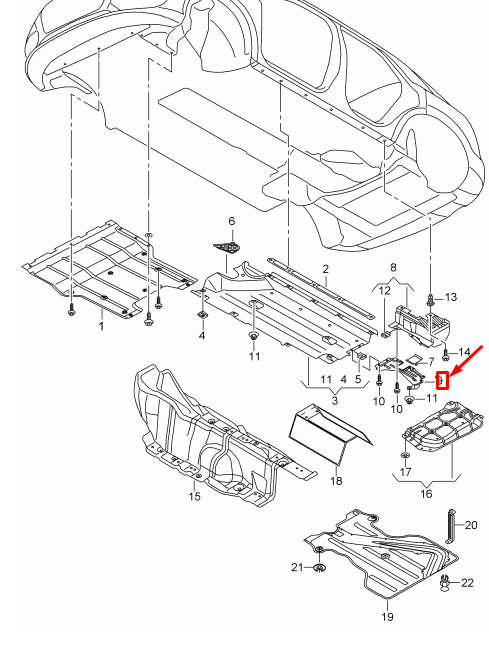 NEW AUDI Q3 8U REAR LEFT SIDE UNDERBODY COVER 8U0825215B ORIGINAL