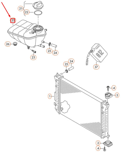 NEW VOLKSWAGEN PHAETON GP4 MK4 EXPANSION TANK 3D0121407H