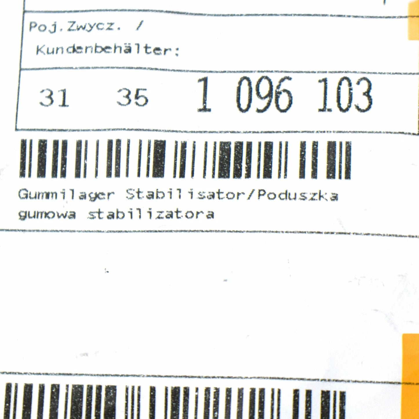 NEW BMW 7 E38 FRONT ANTI-ROLL SWAY BAR RUBBER BUSHING 31351096103 ORIGINAL