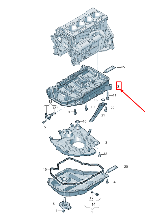 new audi a8 4h upper engine oil sump 06l103603af original