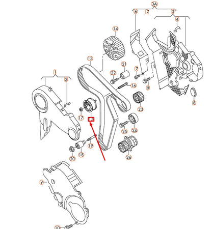 NEW VW CC TIMING BELT TENSIONING ROLLER 03L109243F ORIGINAL