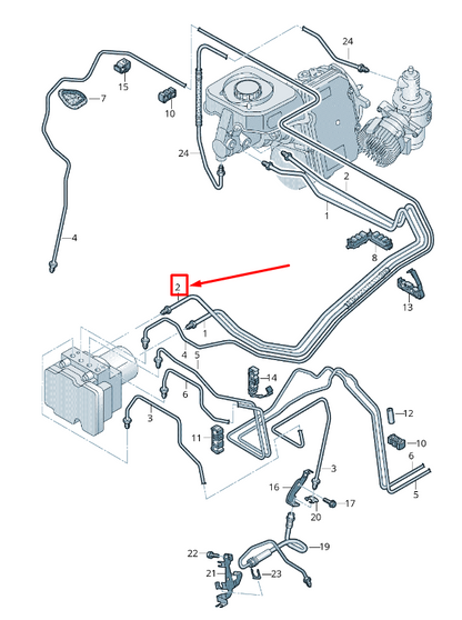 new audi q5 fy brake from brake cylinder to hydraulics lhd 80b614706ae original