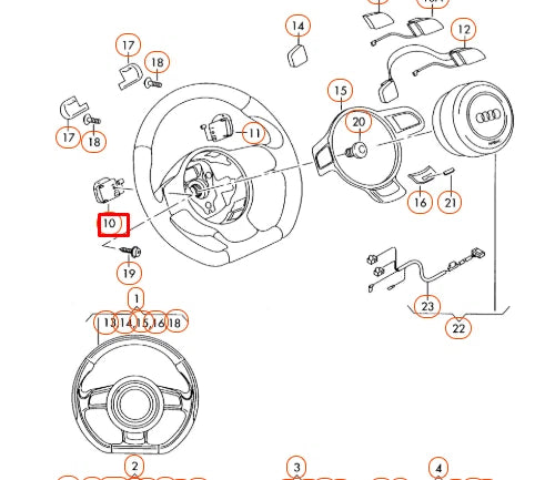 NEW AUDI A3 8P STEERING WHEEL TIPTRONIC LEFT BUTTON SWITCH 8J0951527C3Q7