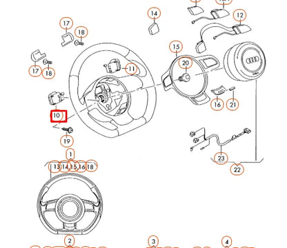 NEW AUDI A3 8P STEERING WHEEL TIPTRONIC LEFT BUTTON SWITCH 8J0951527C3Q7