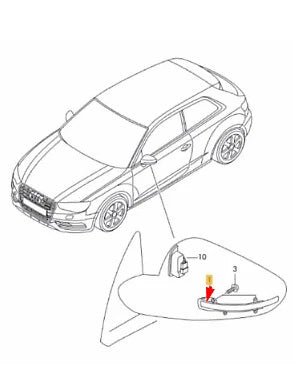 NEW AUDI A3 8V FRONT RIGHT WING MIRROR TURN INDICATOR 8V0949102C