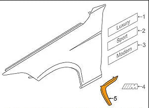 NEW BMW 4 F32 LEFT WING FENDER GRILLE TRIM 51747294825 7294825 2015 ORIGINAL