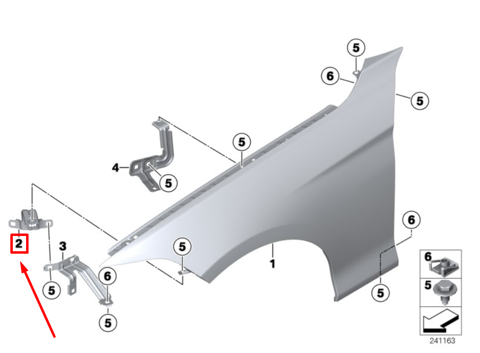 new bmw 2 coupe f22, f87 front right fender holder 7284652 41357284652 original