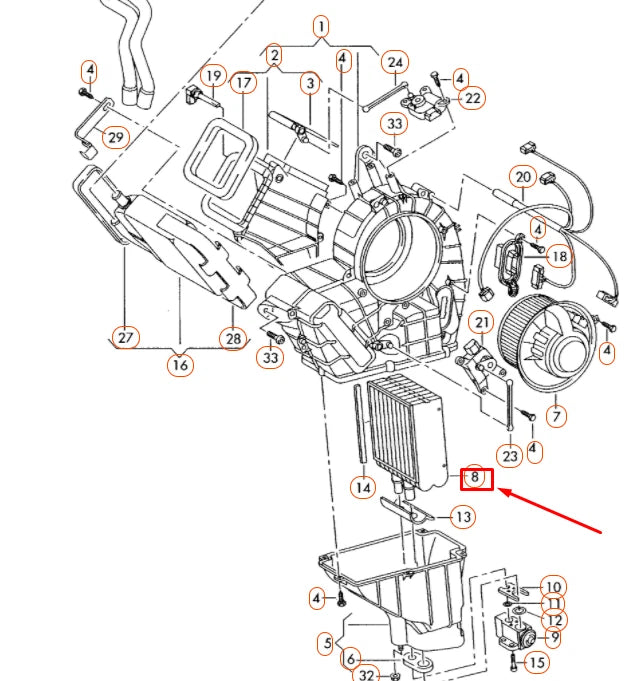 NEW VW TRANSPORTER T5 AIR CONDITIONING EVAPORATOR 7E0820105A ORIGINAL