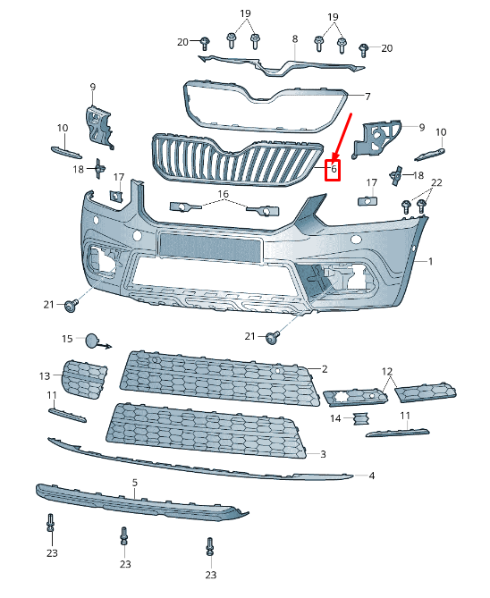 new skoda yeti 5l radiator grille 5l0853668b9b9 original