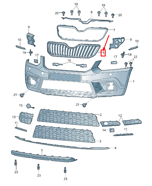 new skoda yeti 5l radiator grille 5l0853668b9b9 original
