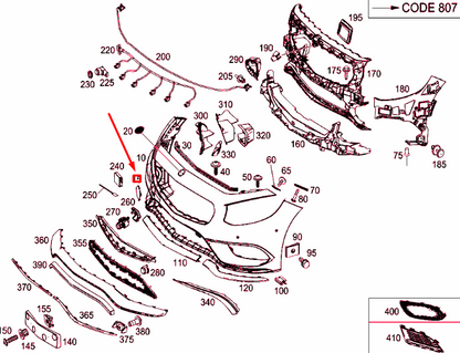 NEW MERCEDES-BENZ S C217 FRONT BUMPER TOWING EYE COVER A21788508249999 ORIGINAL