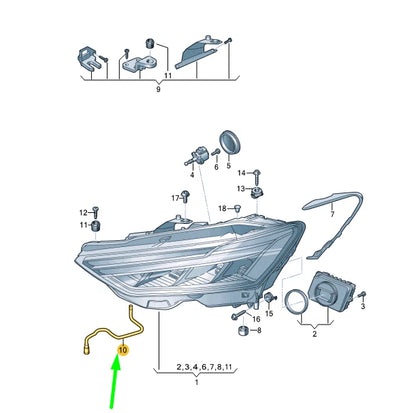 NEW AUDI A7 4K8 HEADLAMP LEFT HOSE PIPE TUBE 4K8941717 ORIGINAL