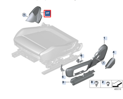 new bmw x4 g02 front right inner seat trim 52109108105 original