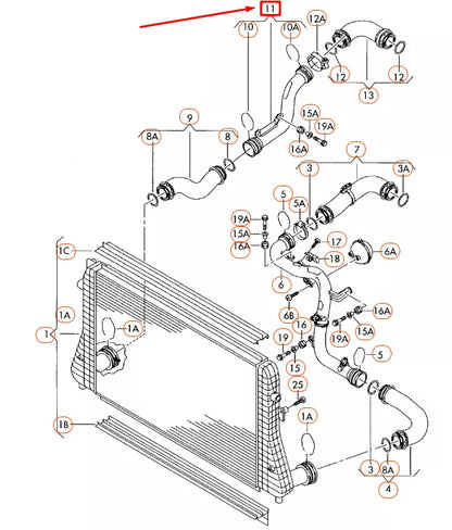 NEW AUDI A3 8P INTERCOOLER AIR PIPE 1K0145840F ORIGINAL