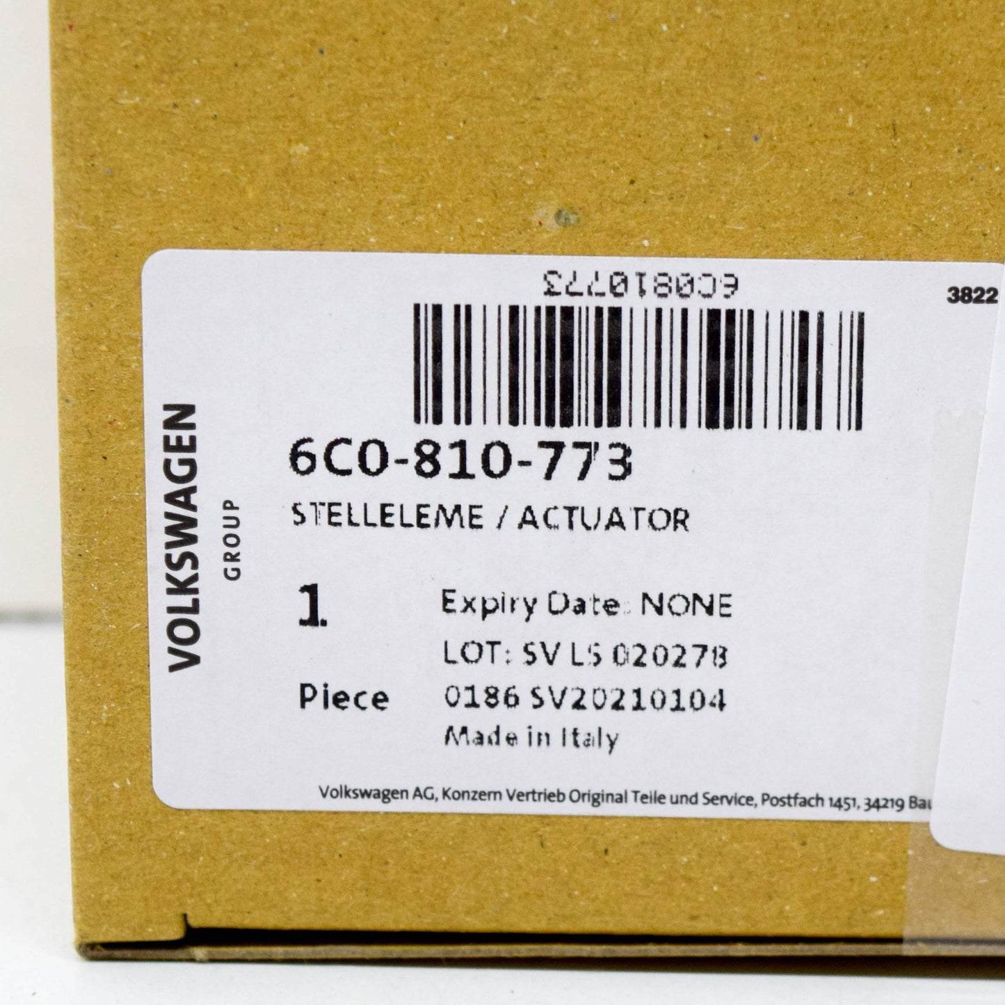 NEW VOLKSWAGEN POLO 6R FUEL DOOR CAP ACTUATOR OPENER CONTROL 6C0810773 ORIGINAL