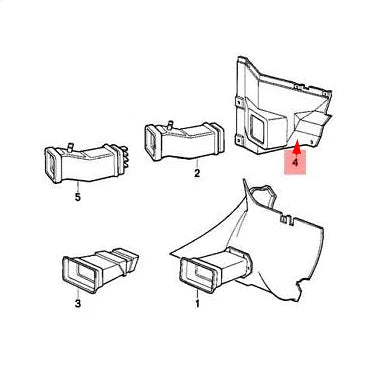 NEW BMW 3 E30 FRONT LEFT LOWER FENDER LINER PART W/AIRDUCT 51711962767 ORIGINAL