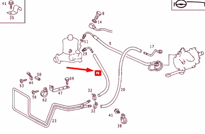 NEW MERCEDES-BENZ C W202 COOLING LINE TO PUMP HOSE A2029972482 ORIGINAL