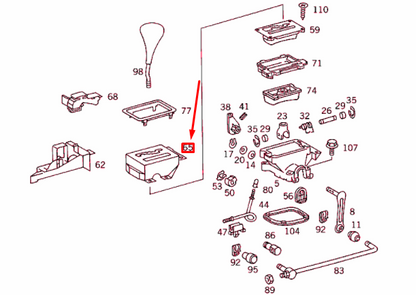 NEW MERCEDES-BENZ SL R129 SHIFT SLOTTED GATE A1292670947 ORIGINAL