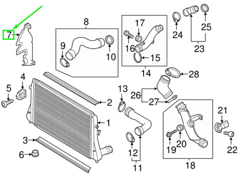 NEW VOLKSWAGEN JETTA A6 MK6 LEFT SIDE RADIATOR AIR DEFLECTOR 5C6121283K ORIGINAL