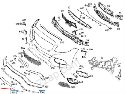 NEW MERCEDES-BENZ C-CLASS W205 FRONT BUMPER LEFT MOLDING TRIM A2058851374