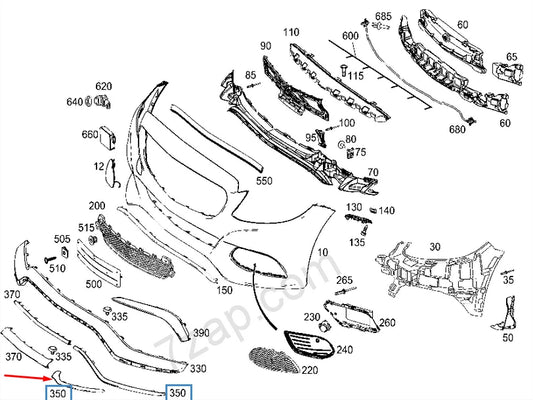 NEW MERCEDES-BENZ C-CLASS W205 FRONT BUMPER LEFT MOLDING TRIM A2058851374