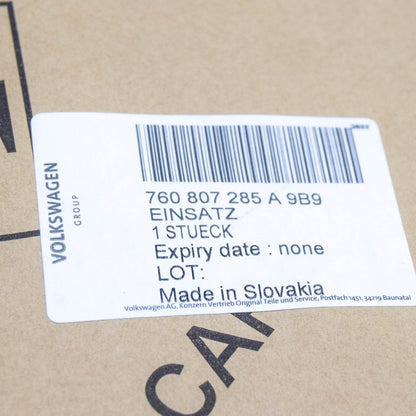 NEW VW TOUAREG CR FRONT LICENSE PLATE HOLDER 760807285A9B9 ORIGINAL