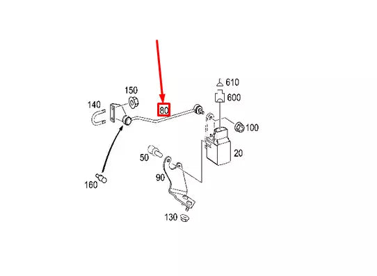 NEW MB E W211 AMG REAR HEADLAMP RANGE CONTROL SENSOR ROD A2113203289 ORIGINAL
