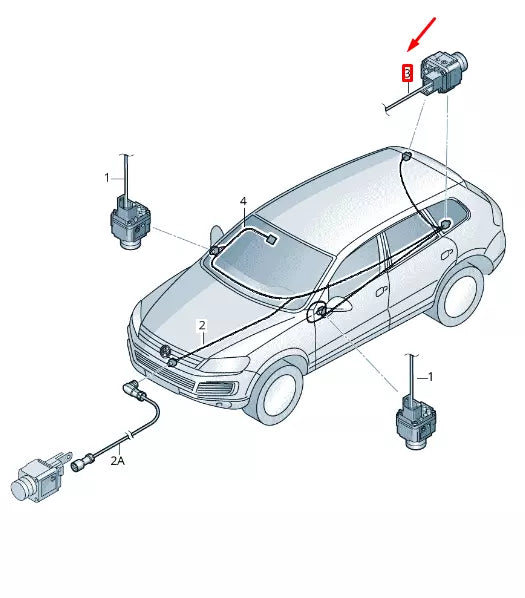 NEW VW TOUAREG 7P MK2 REAR LID UPPER REAR ADAPTER CABLE 7P6971298E