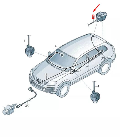 NEW VW TOUAREG 7P MK2 REAR LID UPPER REAR ADAPTER CABLE 7P6971298E