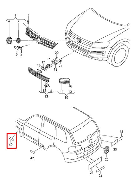 NEW VOLKSWAGEN TOUAREG 7L TRUNK LID EXCLUSIVE BADGE EMBLEM 1K0853688F739