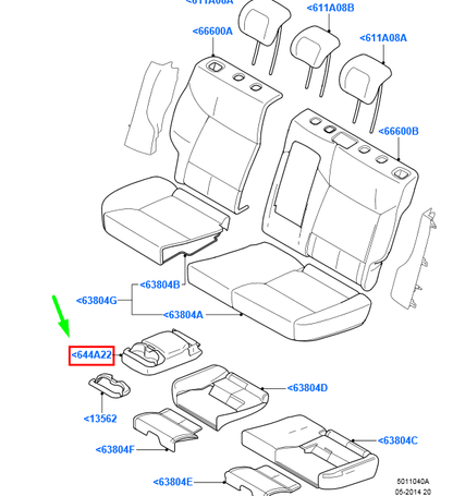 new ford mondeo mk3 rear seat armrest 1511445 7s71-67112-eb3zhe original