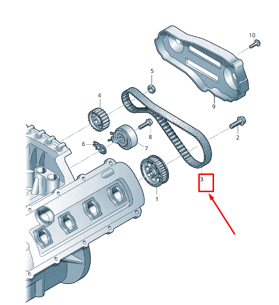 new vw touareg 7p engine timing toothed belt 057109119l original