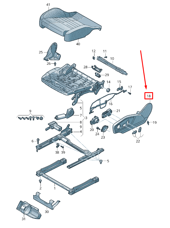 NEW AUDI Q7 4M FRONT RIGHT OUTER SEAT FRAME TRIM4M0881326KLZ2 ORIGINAL