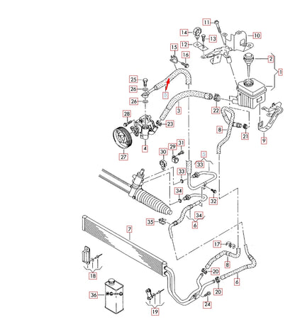 NEW AUDI Q7 4L PRESSURE EXPANSION PUMP HOSE LHD 7L8422893BN 2015 ORIGINAL