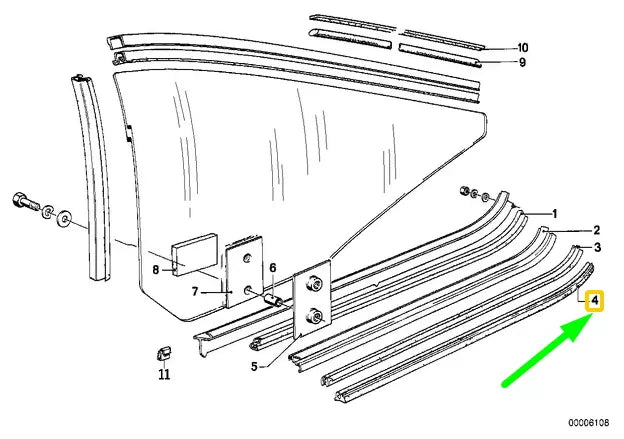 NEW BMW 6 E24 REAR SIDE WINDOW RUBBER SEAL 51211870067 1870067 ORIGINAL