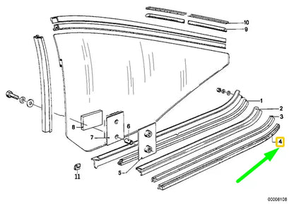 NEW BMW 6 E24 REAR SIDE WINDOW RUBBER SEAL 51211870067 1870067 ORIGINAL