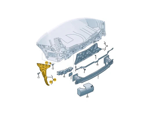 NEW AUDI Q5 FY 80A SPORTBACK REAR RIGHT BUMPER BRACKET 80F807454