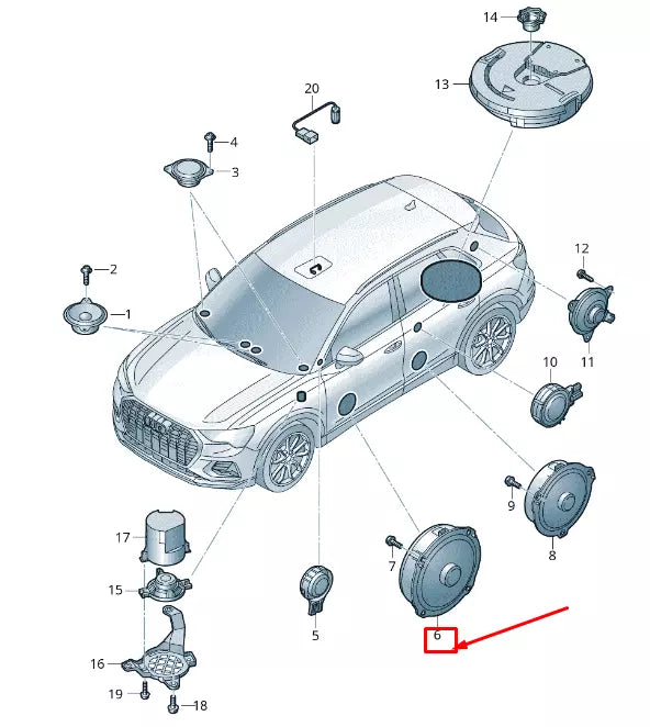 NEW AUDI Q2 GA FRONT RIGHT DOOR BASS LOUDSPEAKER 83A035415