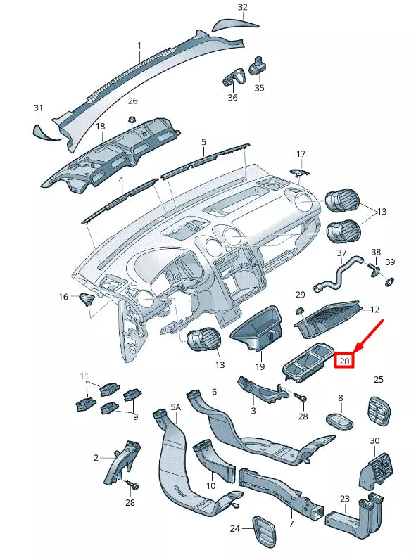 NEW VW CADDY 2K MK3 AIR GUIDE CHANNEL INTERMEDIATE PIECE 2K0819241