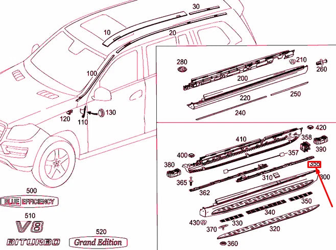 NEW MERCEDES-BENZ GLS X166 REAR LEFT ENTRANCE LIGHT A1669061101 ORIGINAL
