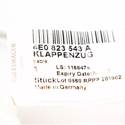 NEW AUDI A8 4E FRONT BONNET RELEASE LID LOCK CABLE 4E0823543A ORIGINAL