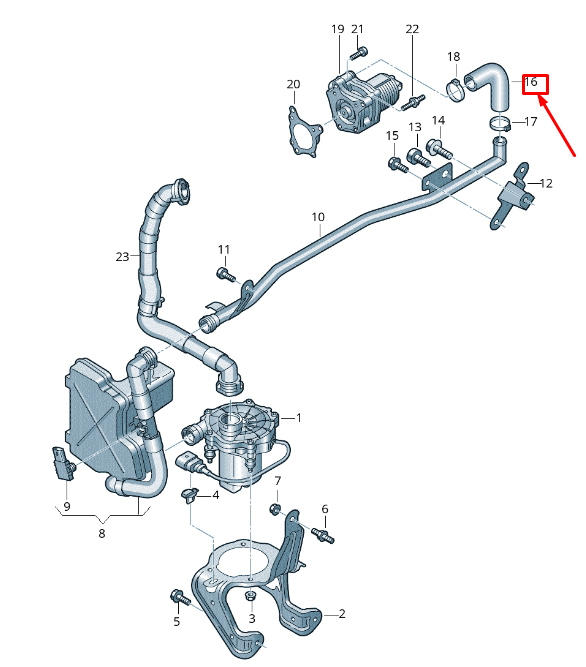 new audi q5 fy kombi valve connecting hose 06l133817 original