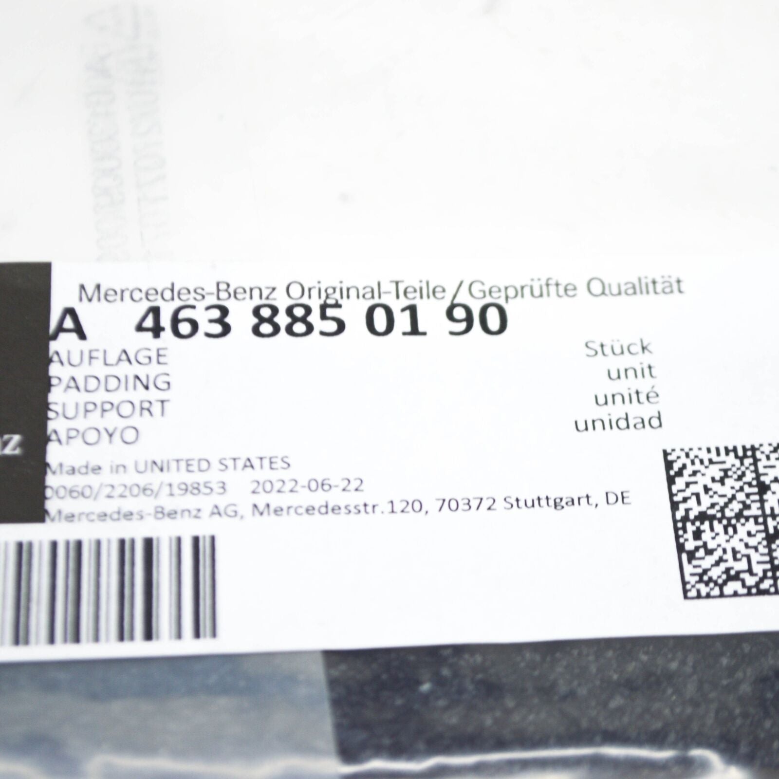 NEW MERCEDES-BENZ G W463 REAR BUMPER STEP PADDING A4638850190 ORIGINAL