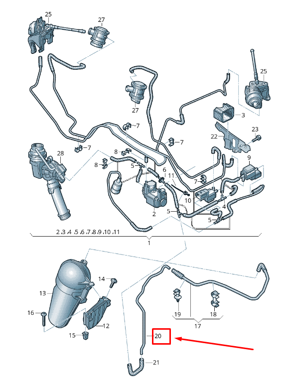 new audi a6 avant c7 engine vacuum pipe 079131057p original