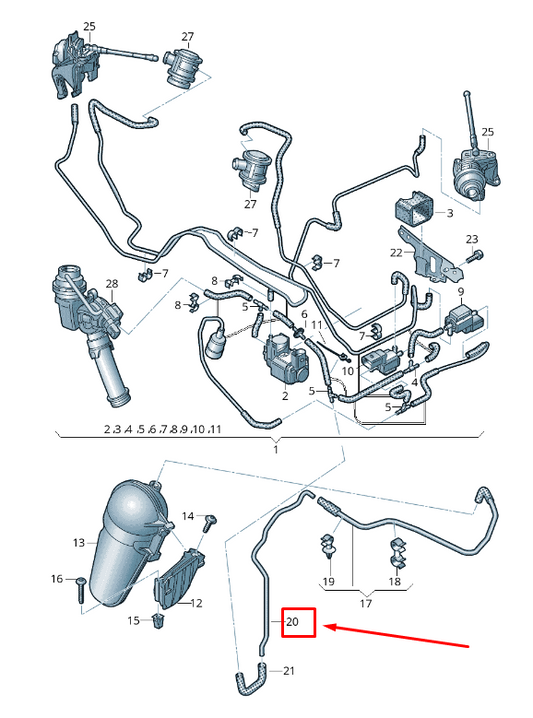 new audi a6 avant c7 engine vacuum pipe 079131057p original